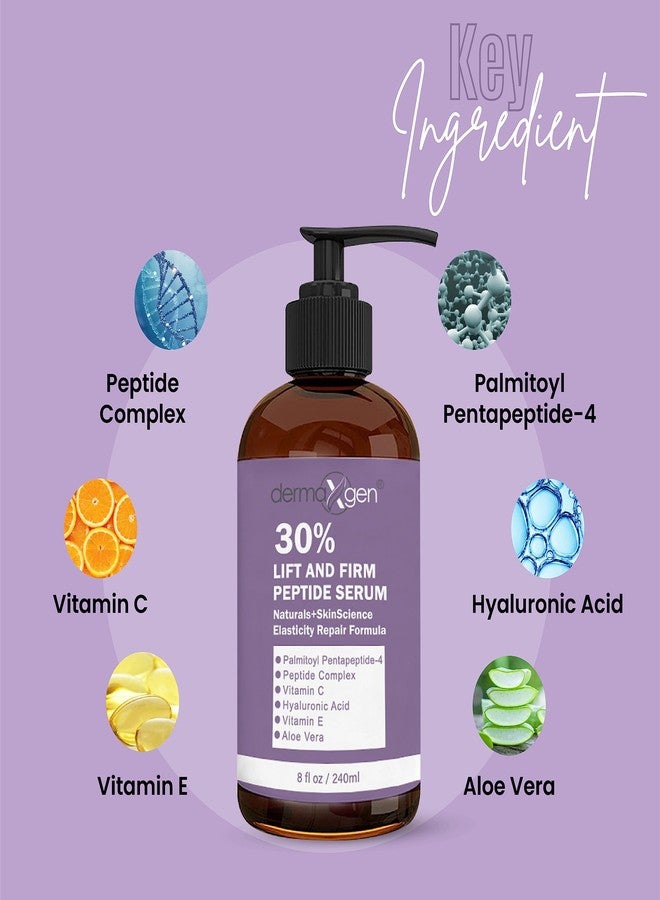 ديرماكسجين سيروم ديرماكسجين لشد وتماسك البشرة بنسبة 30% من الببتيدات للوجه - سيروم مضاد للشيخوخة مع فيتامين سي، إي، ماتريكسيل 3000، الصبار وحمض الهيالورونيك - تركيبة متعددة الببتيدات لشد وتماسك وتجديد البشرة (8 أونصة سائلة) - Image 2